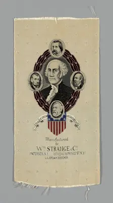 Commemorative Ribbon, United States, c. 1885/90. Creator: William Strange & Company