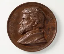 Commemoration Medal for Thomas Carlyle (image 2 of 5), 1875. Creator: Joseph Edgar Boehm