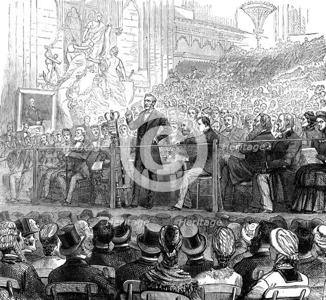 Commemoration of the eightieth birthday of the Earl of Shaftesbury at Guildhall, 1881. Creator: W. R..