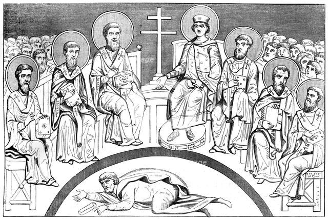 Commemoration of the second council of Nice, 9th-10th century (1849). Artist: Unknown