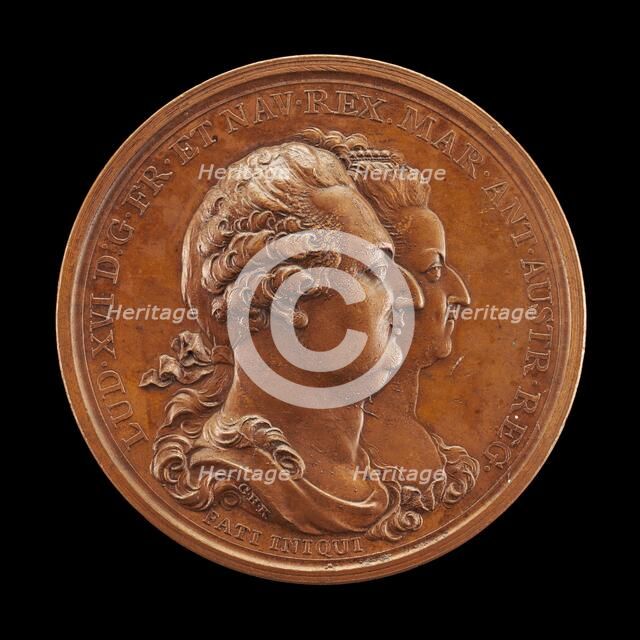 Commemoration of Marie-Antoinette: Louis XVI and Marie-Antoinette [obverse], 1793. Creator: Heinrich Conrad Küchler.