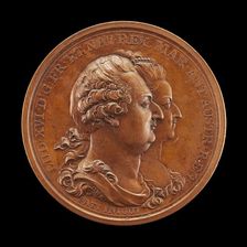Commemoration of Marie-Antoinette: Louis XVI and Marie-Antoinette [obverse], 1793. Creator: Heinrich Conrad Küchler
