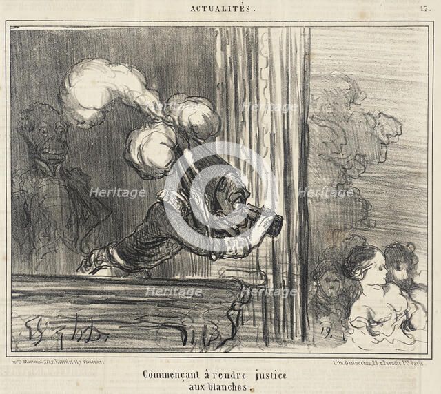 Commençant à rendre justice aux blanches, 1859. Creator: Honore Daumier.