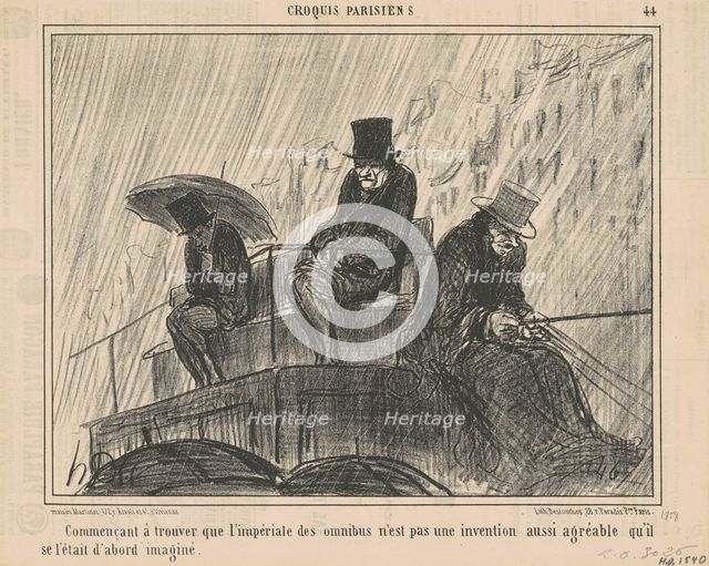 Commencant a trouver que l'impèriale ..., 19th century. Creator: Honore Daumier.