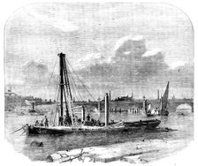 Commencement of the Thames Embankment: driving the first pile..., 1862. Creator: Unknown