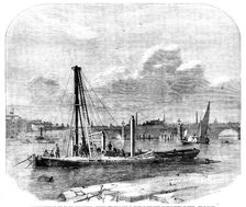Commencement of the Thames Embankment: driving the first pile..., 1862. Creator: Unknown