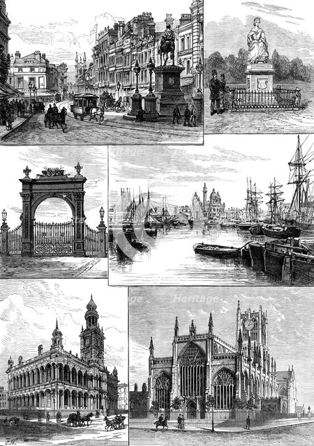 Commencement of the Hull, Barnsley, and West Riding Railway and Dock - views in Hull, 1881. Creator: Unknown.