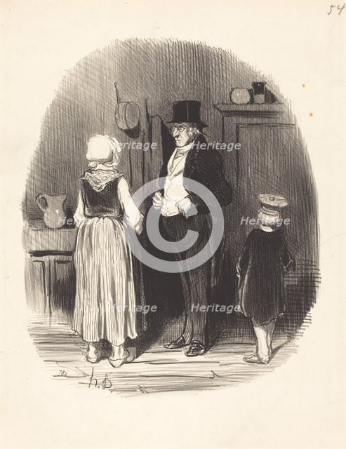 Comment!... tous mes moutons sont morts de la pépie..., 1845.  Creator: Honore Daumier.