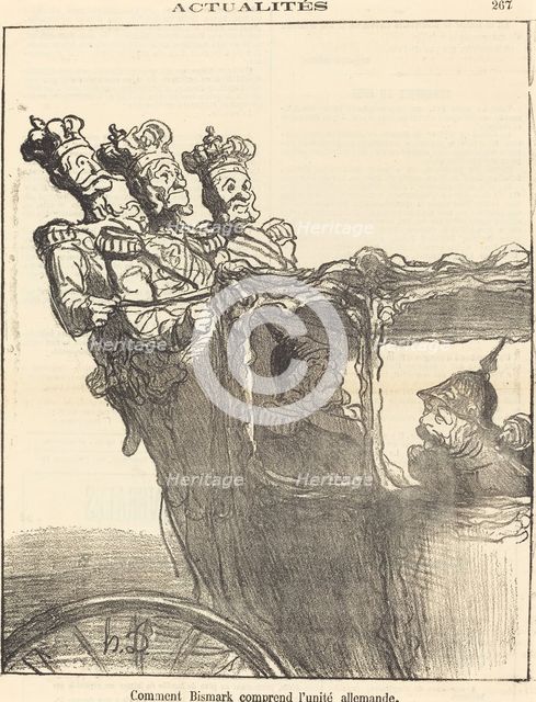 Comment Bismarck comprend l'unité allemande, 1870. Creator: Honore Daumier.