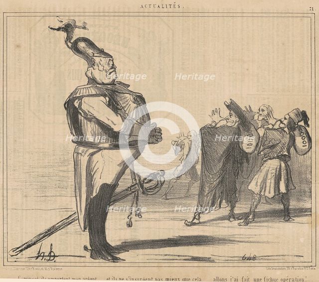 Comment, ils emportent mon argent ..., 19th century. Creator: Honore Daumier.