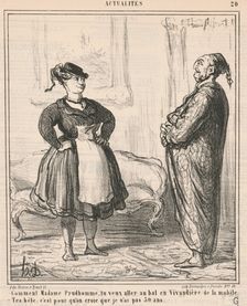 Comment Madame Prudhomme ... En vivandière ..., 19th century. Creator: Honore Daumier