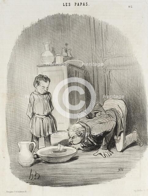 Comment on donne aux jeunes gens le goût de la navigation, 1846. Creator: Honore Daumier.