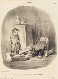 Comment on donne aux jeunes gens le goût de la navigation, 1846. Creator: Honore Daumier