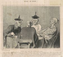 Comment on passe ses soirées en chine, 19th century. Creator: Honore Daumier