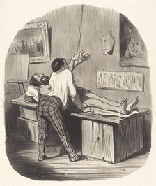 - Comment, St. Gervais a pris cette position là..., 1850. Creator: Honore Daumier