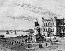 Commerce Square, Lisbon, Portugal, 19th century.Artist: Charles Barbant