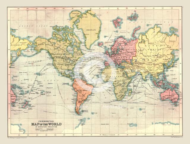 Commercial Map of the World, 1902.  Creator: Unknown.