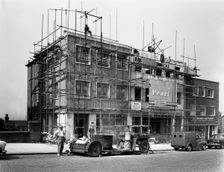 Commercial shop unit construction in Rotherham, South Yorkshire, 1962. Creator: Michael Walters