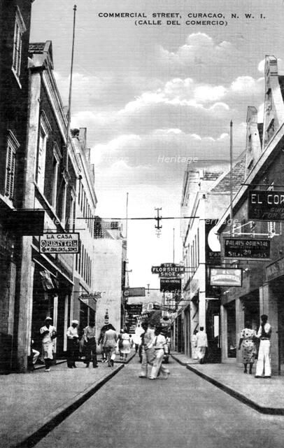 Commercial Street, Curacao, Netherlands Antilles, c1900s. Artist: Unknown
