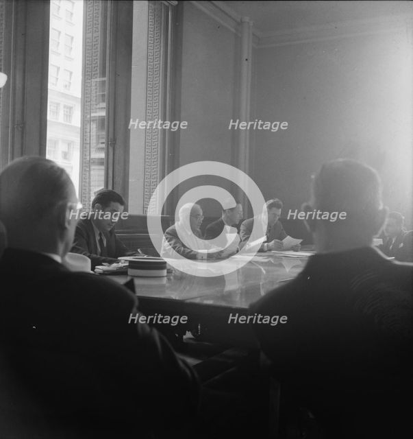 Committee of Chicago board of aldermen in city hall, Chicago, Illinois, 1939. Creator: Dorothea Lange.