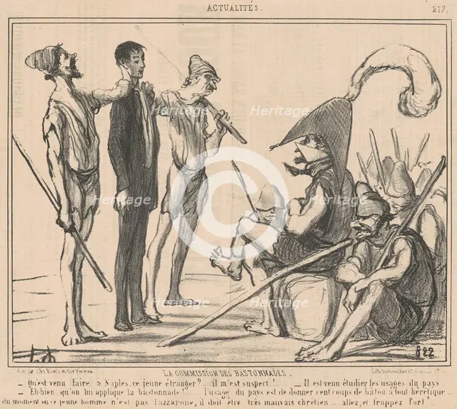 Commission des bastonnades, 19th century. Creator: Honore Daumier.