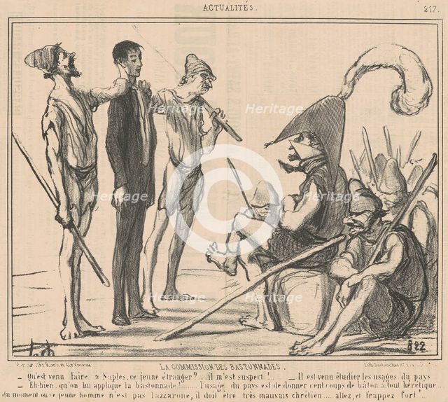 Commission des bastonnades, 19th century. Creator: Honore Daumier.