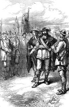 Commissioners landing at Boston, 17th century (c1880)