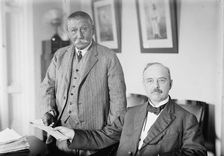 Commr. Cato Sells, Bureau of Indian Affairs, Interior Department, with Spodee, 1914. Creator: Harris & Ewing
