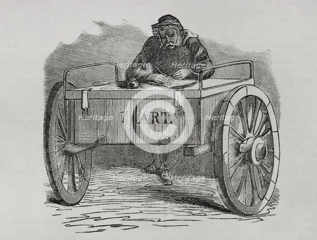 Communard - Gunner writing a report, Paris Commune, France, 1871. Creator: Unknown.