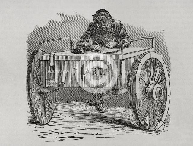 Communard - Gunner writing a report, Paris Commune, France, 1871. Creator: Unknown.