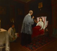 Communion of a Sick Woman, 1888. Creator: Wincenty Trojanowski