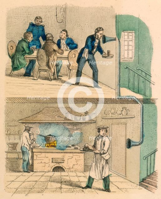 Communication by speaking tube, c1850. Creator: Unknown.