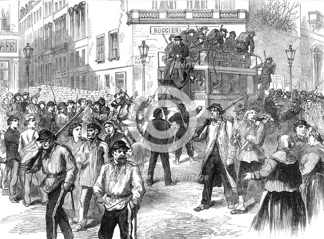 Communists in the Place Blanche coming back from the fight, 1871. Creator: Unknown.