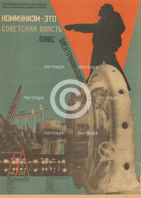 Communism is Soviet government plus the electrification of the whole country, 1930. Creator: Klutsis, Gustav (1895-1938).