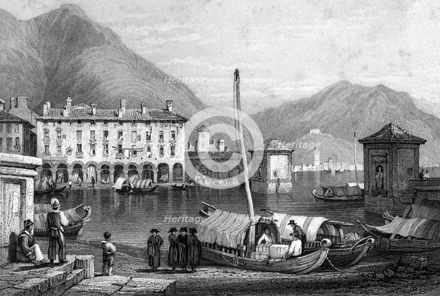 Como and Lake Como, Lombardy, Italy, 19th century.Artist: Thomas Barber