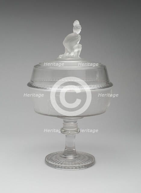 Compote with Lid in the Pioneer Pattern, 1876/86. Creator: Gillinder & Sons.