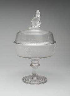 Compote with Lid in the Pioneer Pattern, 1876/86. Creator: Gillinder & Sons
