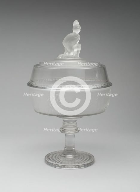 Compote with Lid in the Pioneer Pattern, 1876/86. Creator: Gillinder & Sons.