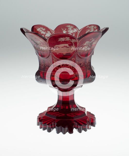Compote, Bohemia, c. 1850. Creator: Bohemia Glass.