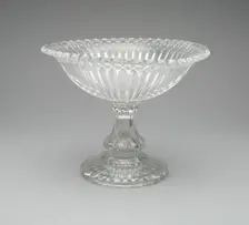 Compote in "Thumbprint" pattern, 1850/60. Creator: Unknown