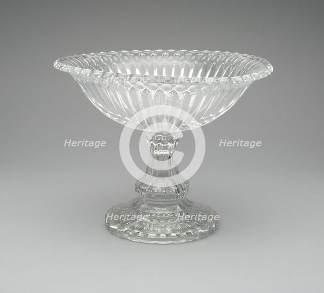 Compote in "Thumbprint" pattern, 1850/60. Creator: Unknown.