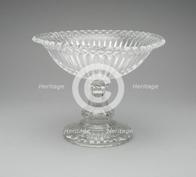 Compote in "Thumbprint" pattern, 1850/60. Creator: Unknown.