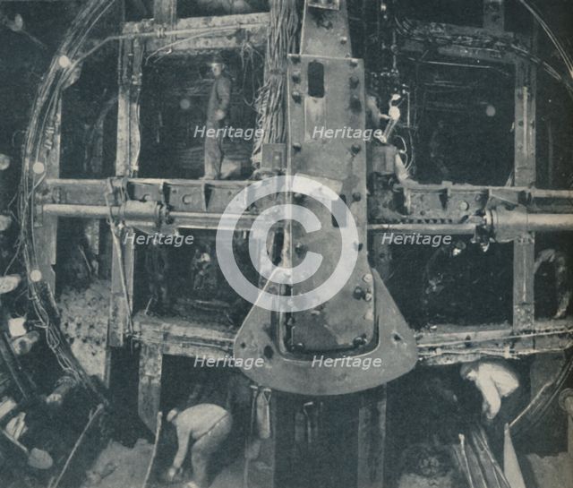 'Compound Greathead Shield Destroying A Barrier Between Two Countries', c1935. Artist: Unknown.
