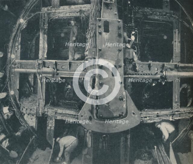 'Compound Greathead Shield Destroying A Barrier Between Two Countries', c1935. Artist: Unknown.