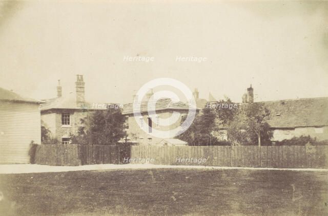 Compound of Buildings Surrounded by Fence, 1850s. Creator: Unknown.