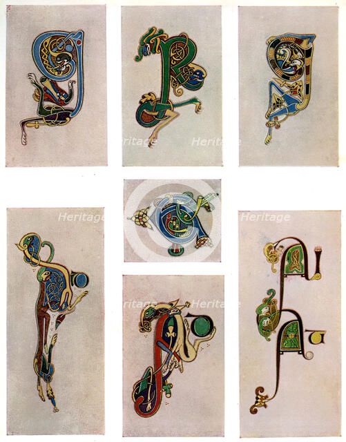 Compound letters, 800 AD, (20th century). Artist: Unknown