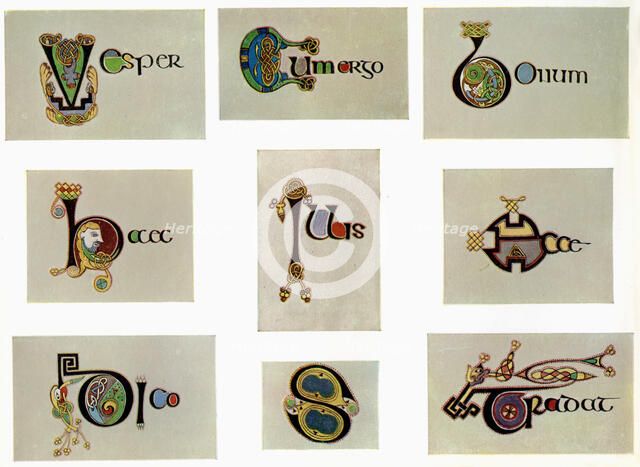 Compound letters, 800 AD, (20th century). Artist: Unknown