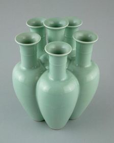 Compound Vase with Six Trumpet-Shaped Necks, Qing dynasty, Qianlong reign (1736-1795). Creator: Unknown