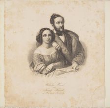 Composer Fanny Hensel, née Mendelssohn Bartholdy, and her husband, Wilhelm Hensel, 1846. Creator: Singer, Johann Paul (1823-?)