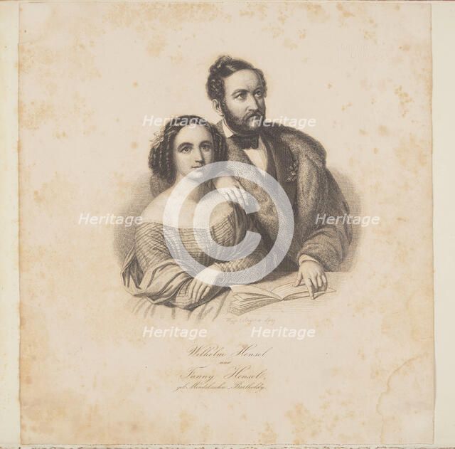 Composer Fanny Hensel, née Mendelssohn Bartholdy, and her husband, Wilhelm Hensel, 1846. Creator: Singer, Johann Paul (1823-?).